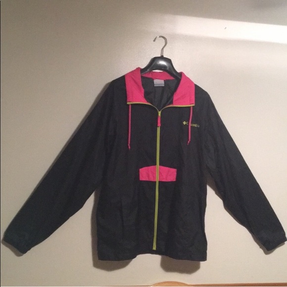 COLUMBIA Rare Neon Zip Up Windbreaker Wind Jacket - Picture 7 of 7